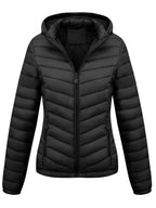 Fien | Angled Pocket Quilted Puffy Hoodie Jacket