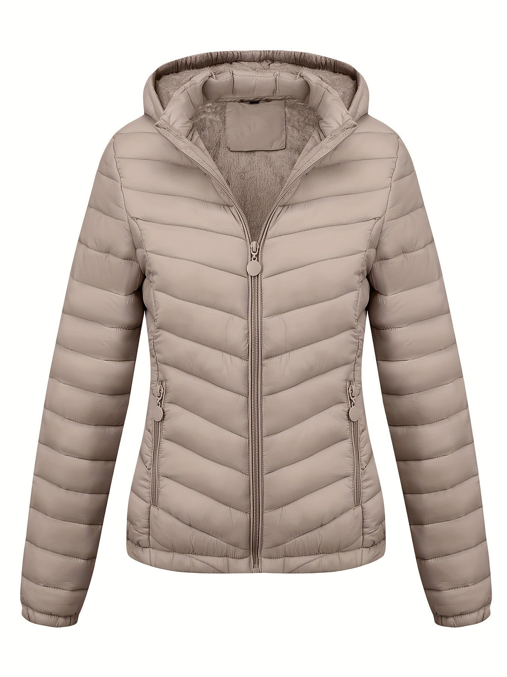 Fien | Angled Pocket Quilted Puffy Hoodie Jacket
