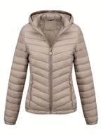 Fien | Angled Pocket Quilted Puffy Hoodie Jacket