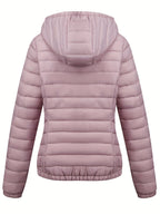 Fien | Angled Pocket Quilted Puffy Hoodie Jacket