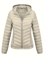 Fien | Angled Pocket Quilted Puffy Hoodie Jacket