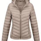Fien | Angled Pocket Quilted Puffy Hoodie Jacket