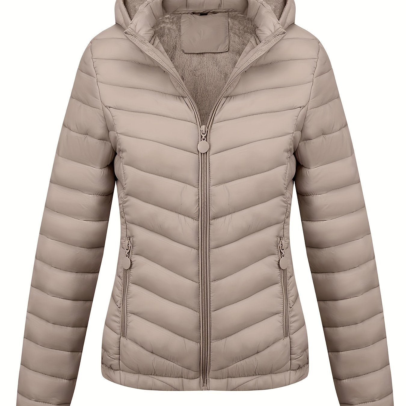Fien | Angled Pocket Quilted Puffy Hoodie Jacket