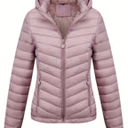 Fien | Angled Pocket Quilted Puffy Hoodie Jacket