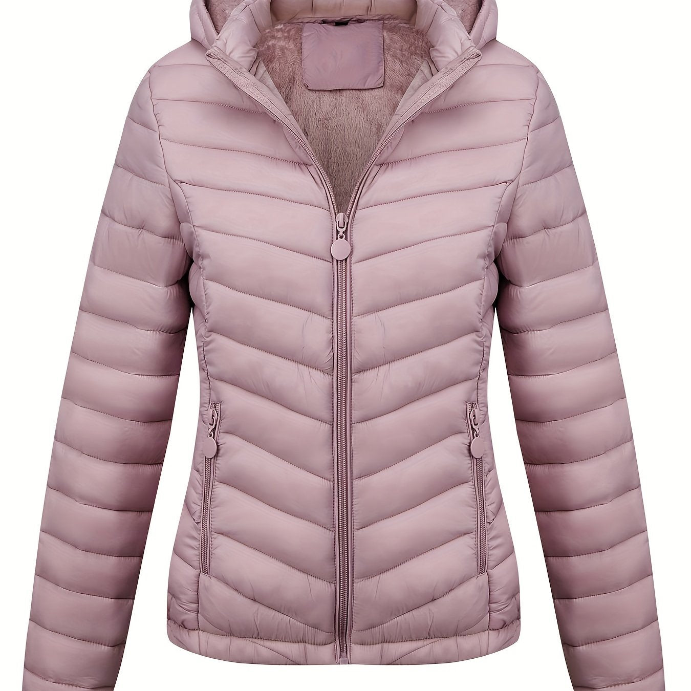 Fien | Angled Pocket Quilted Puffy Hoodie Jacket