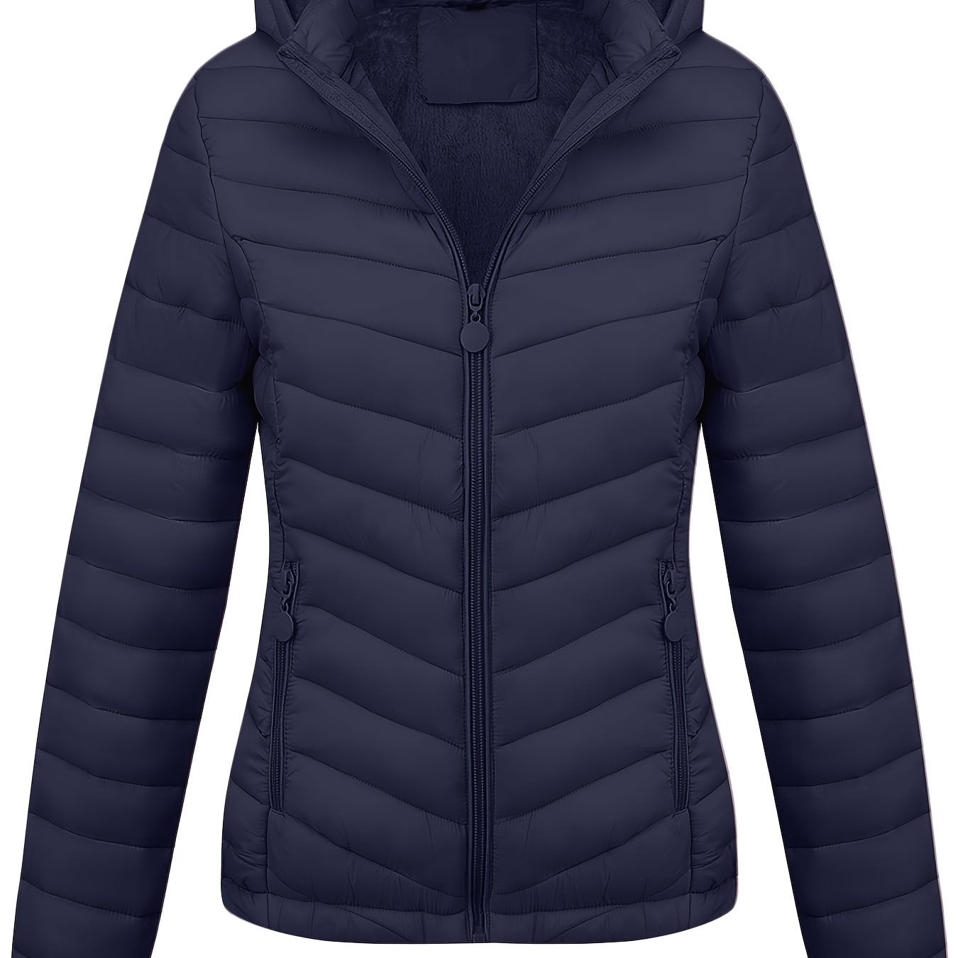 Fien | Angled Pocket Quilted Puffy Hoodie Jacket