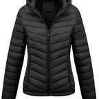 Fien | Angled Pocket Quilted Puffy Hoodie Jacket