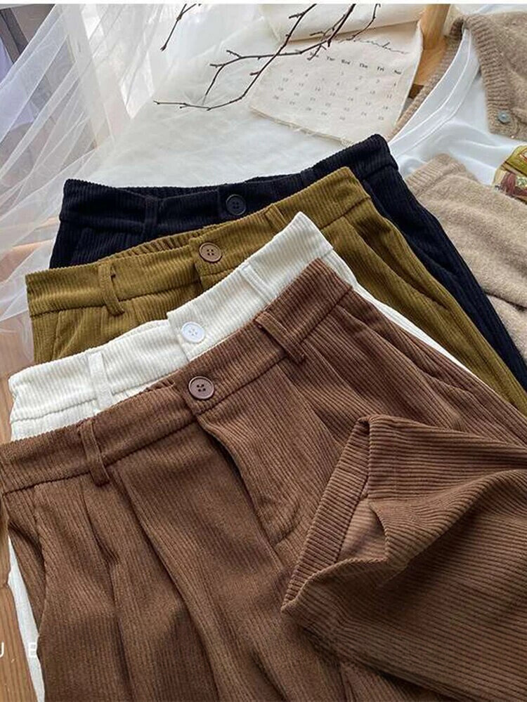 Fien | Women's Retro High-Waisted Corduroy Pants