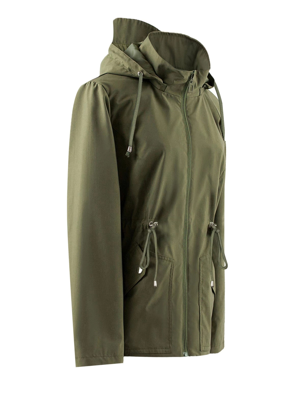 Waterproof Tailored Jacket with Hood for Spring and Autumn