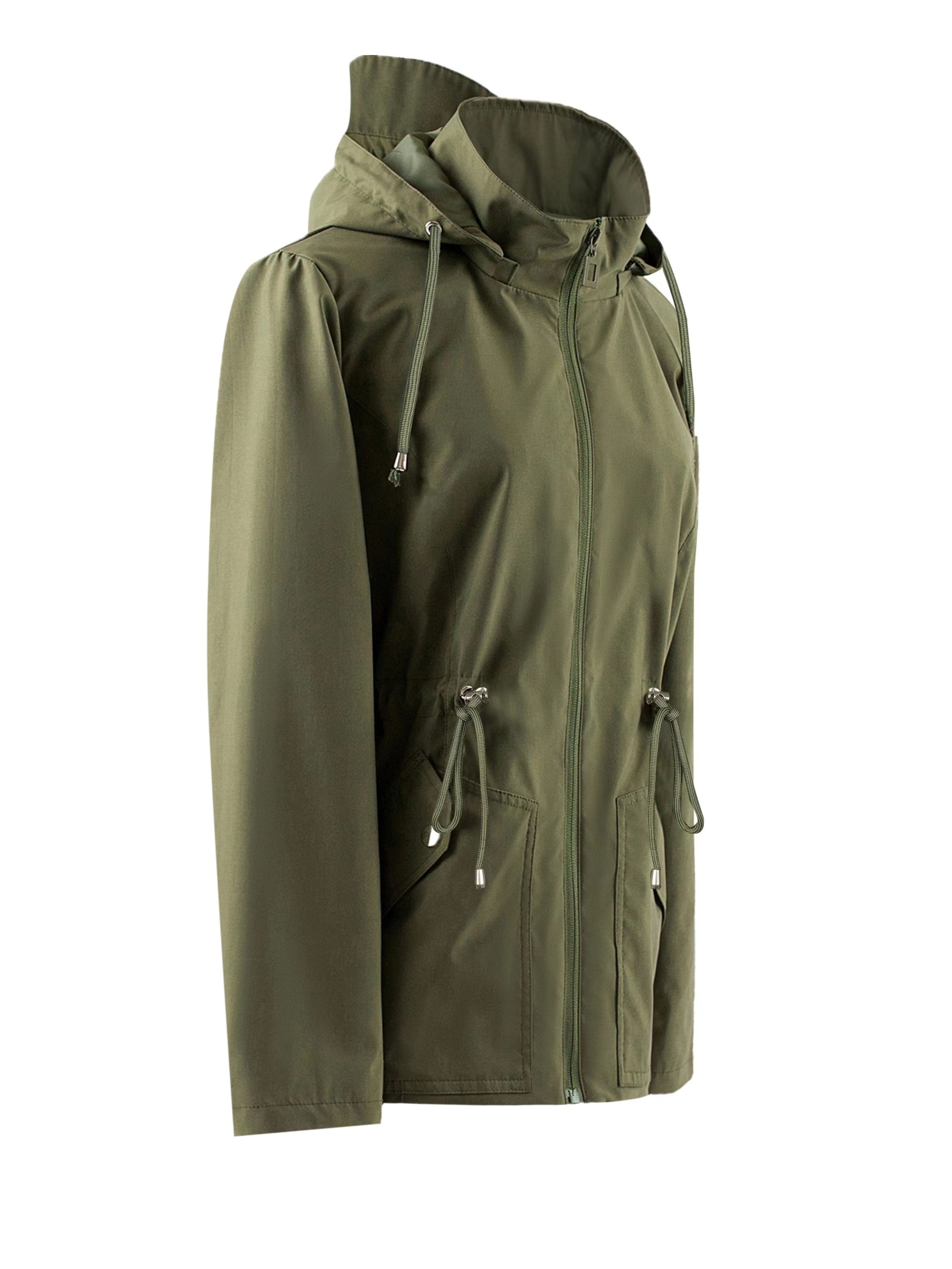 Waterproof Tailored Jacket with Hood for Spring and Autumn
