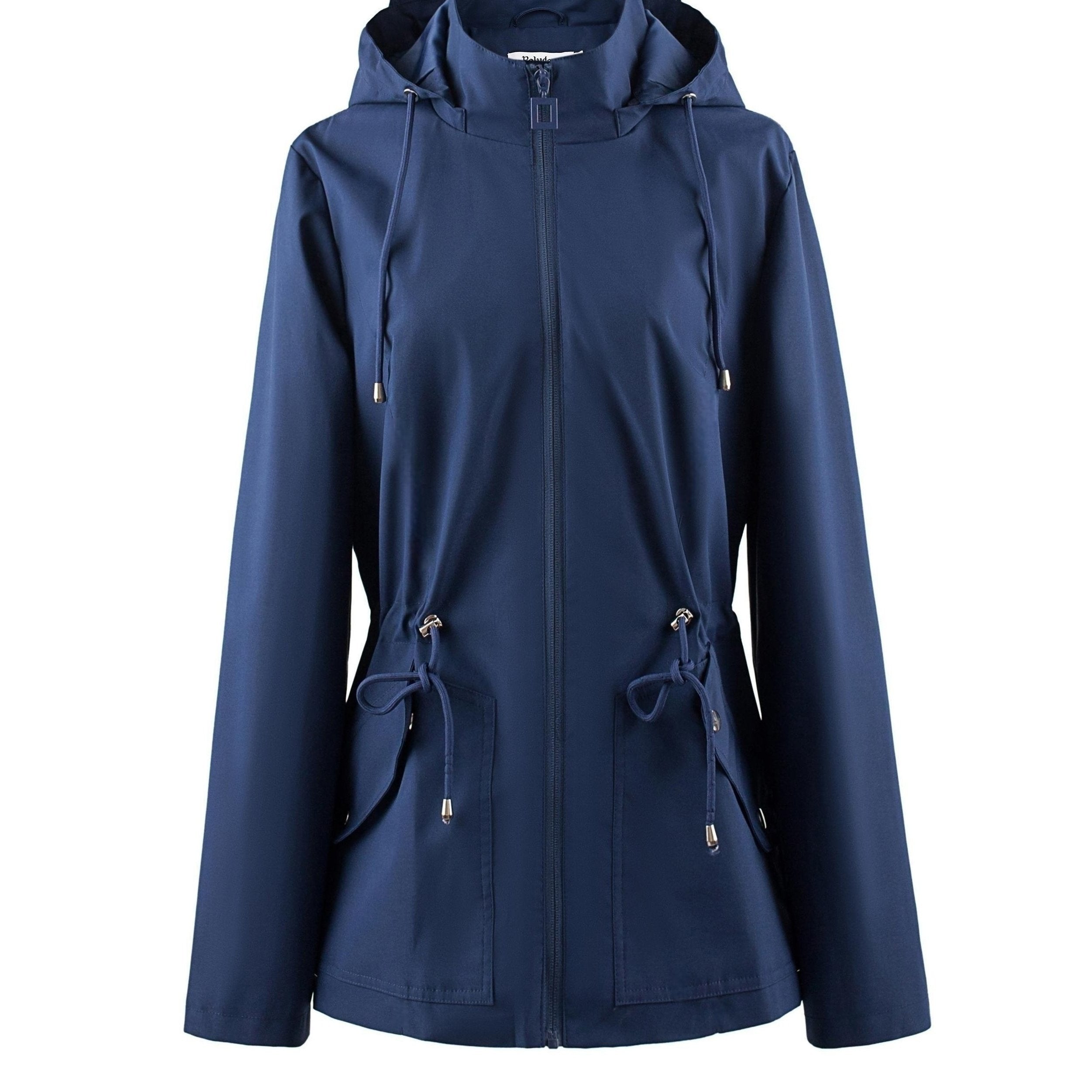 Waterproof Tailored Jacket with Hood for Spring and Autumn