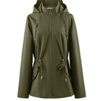 Waterproof Tailored Jacket with Hood for Spring and Autumn