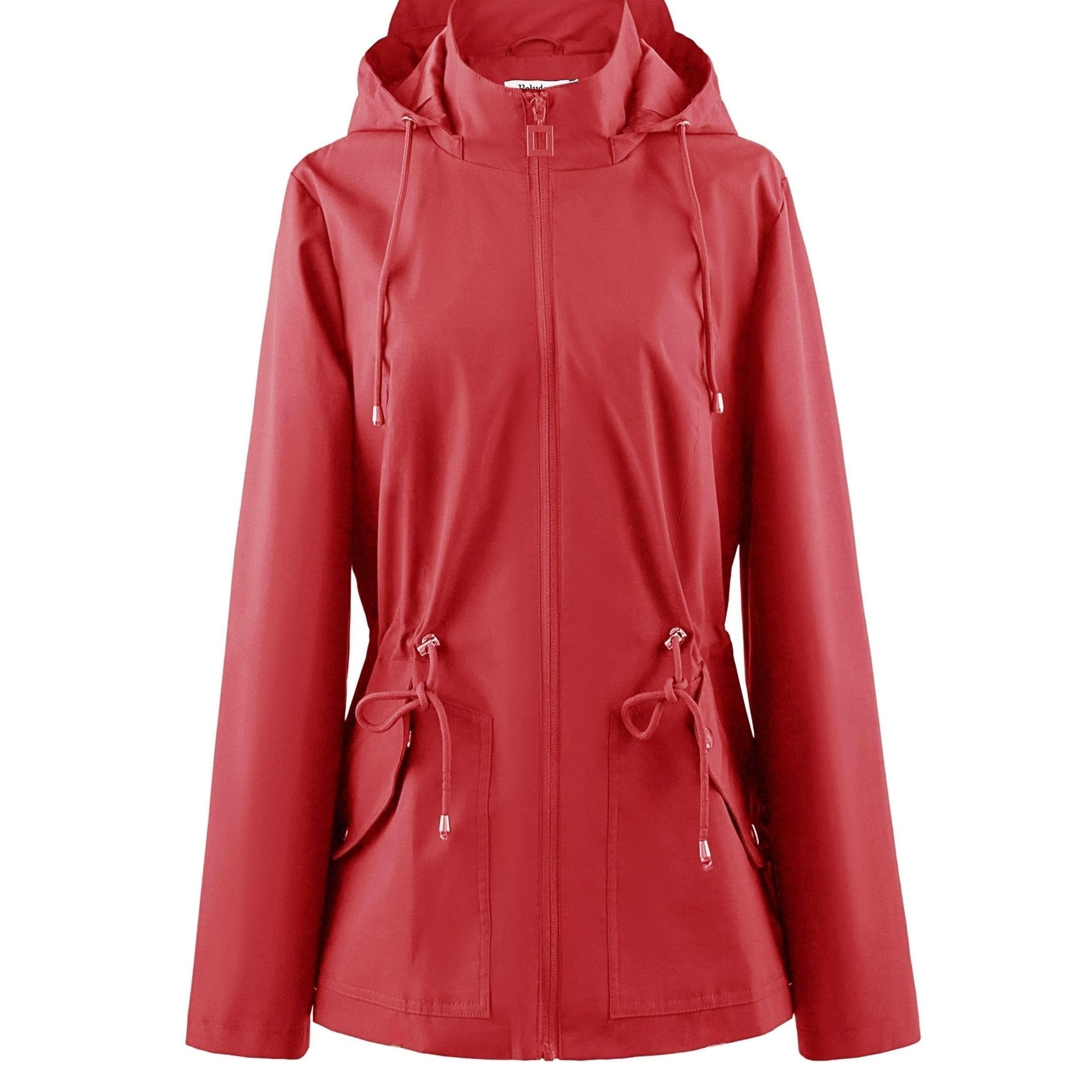 Waterproof Tailored Jacket with Hood for Spring and Autumn