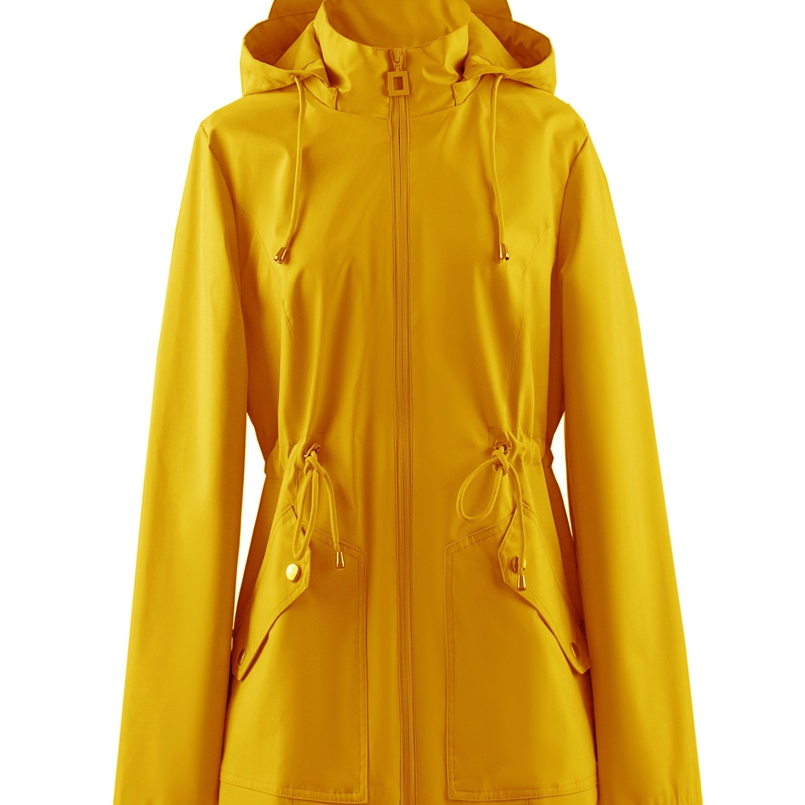 Waterproof Tailored Jacket with Hood for Spring and Autumn