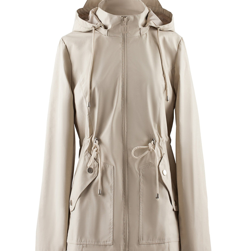 Waterproof Tailored Jacket with Hood for Spring and Autumn