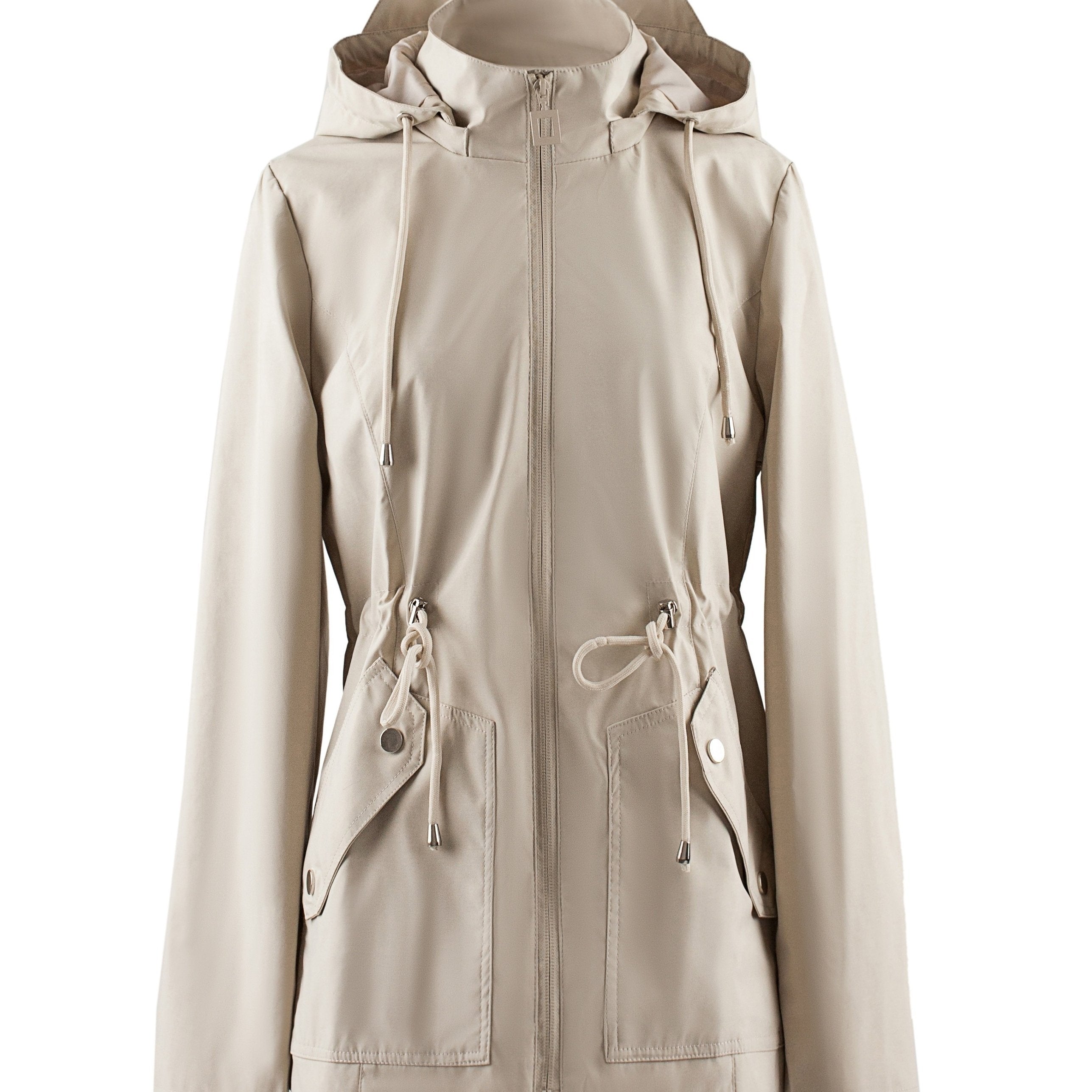 Waterproof Tailored Jacket with Hood for Spring and Autumn