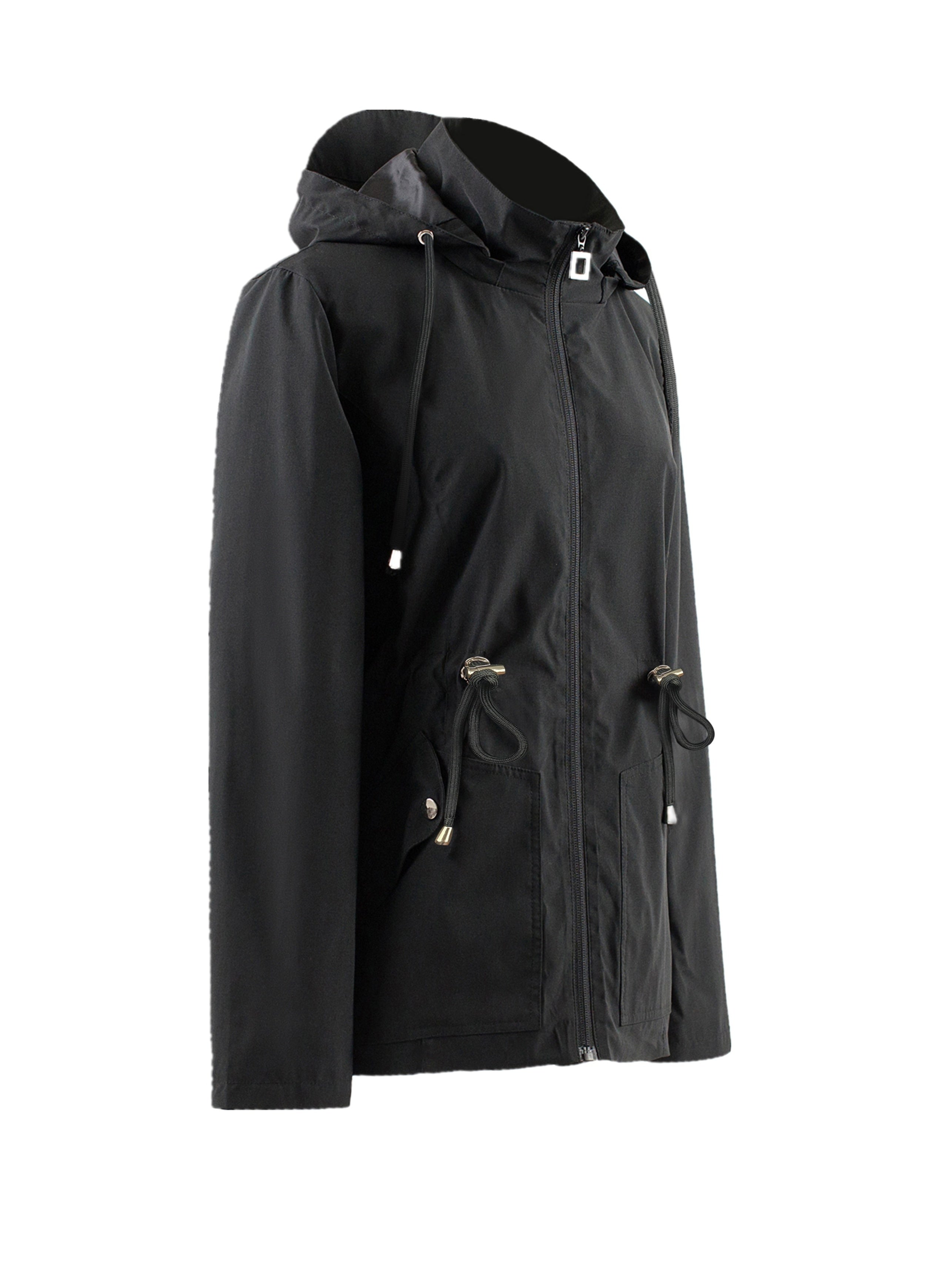 Waterproof Tailored Jacket with Hood for Spring and Autumn