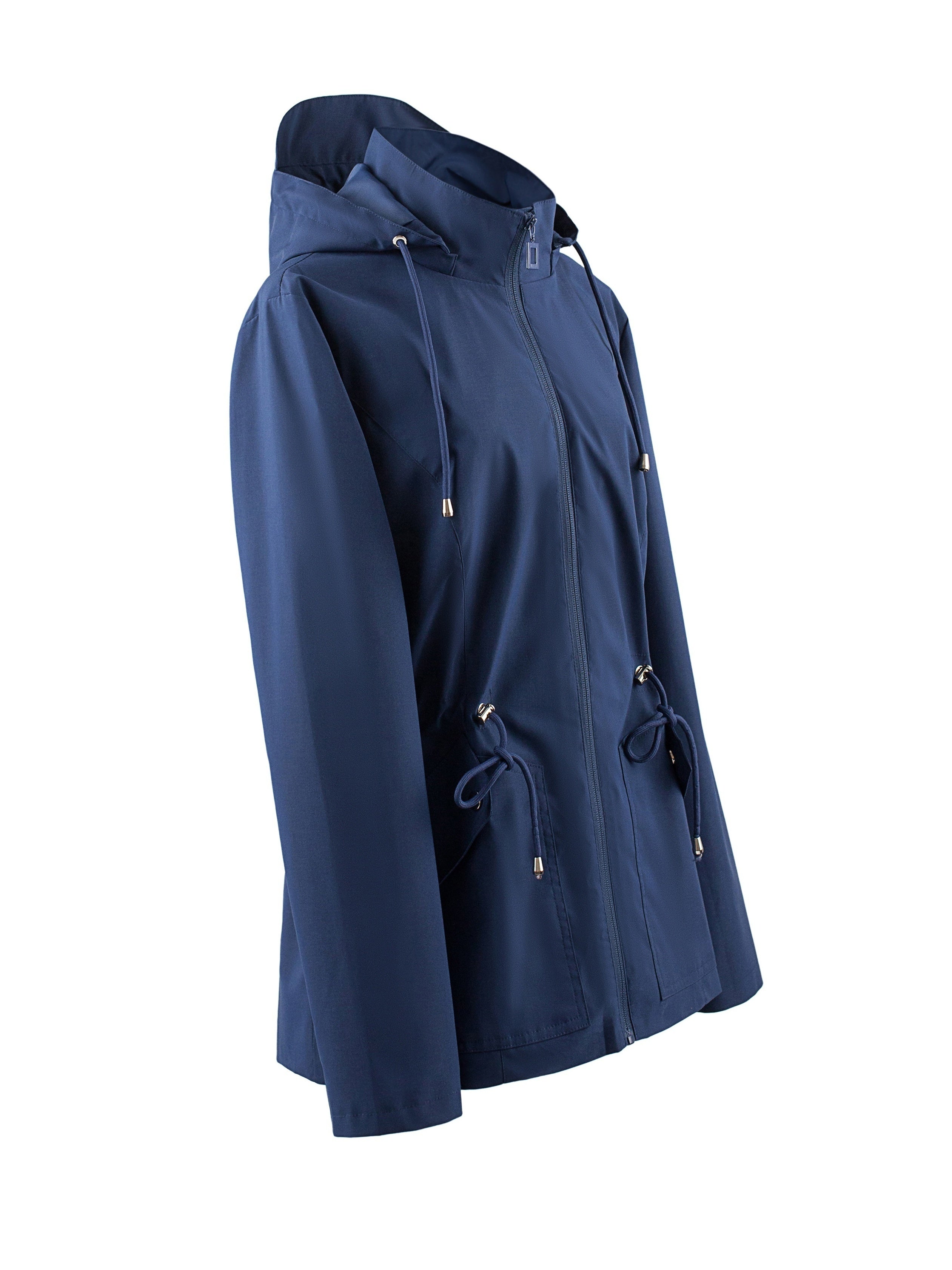 Waterproof Tailored Jacket with Hood for Spring and Autumn