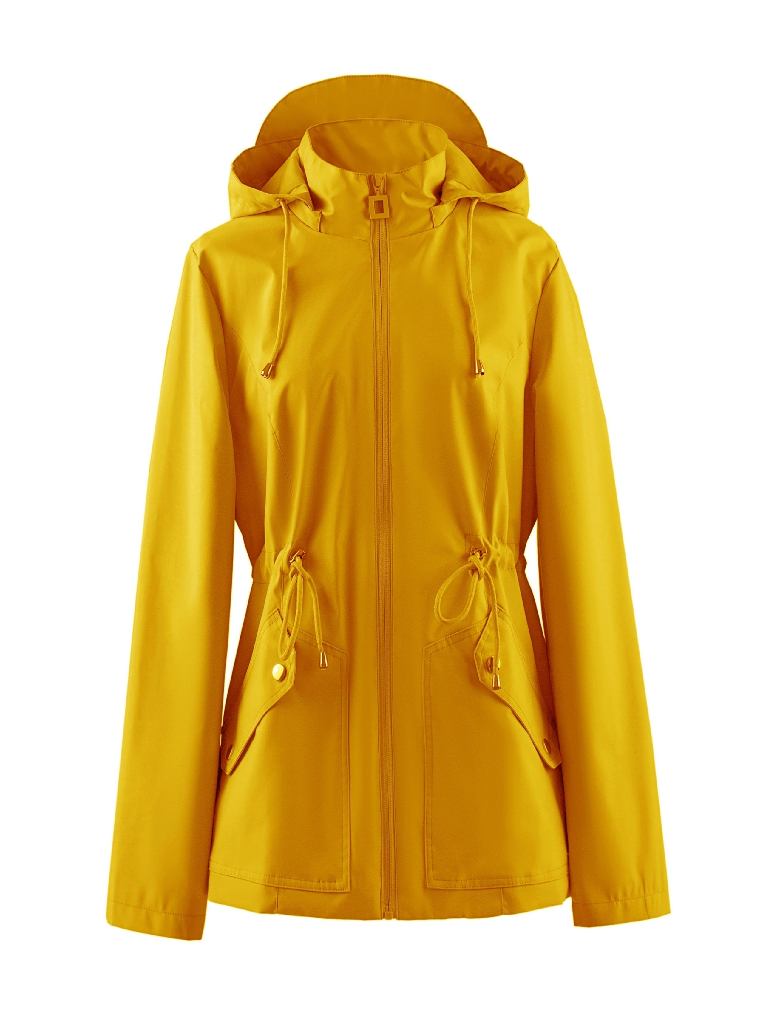 Waterproof Tailored Jacket with Hood for Spring and Autumn