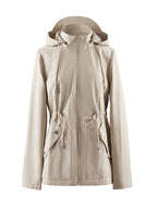Waterproof Tailored Jacket with Hood for Spring and Autumn