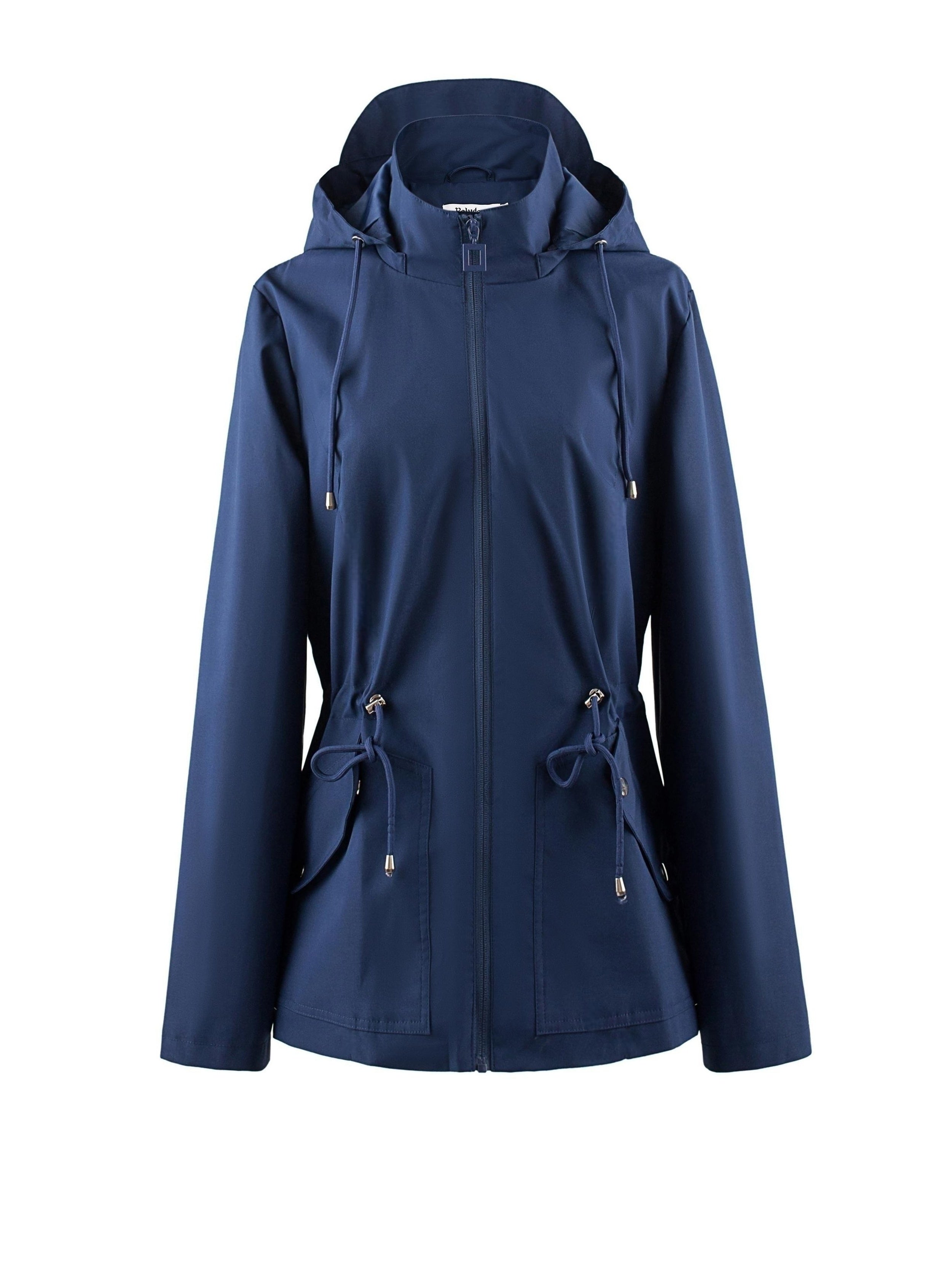 Waterproof Tailored Jacket with Hood for Spring and Autumn