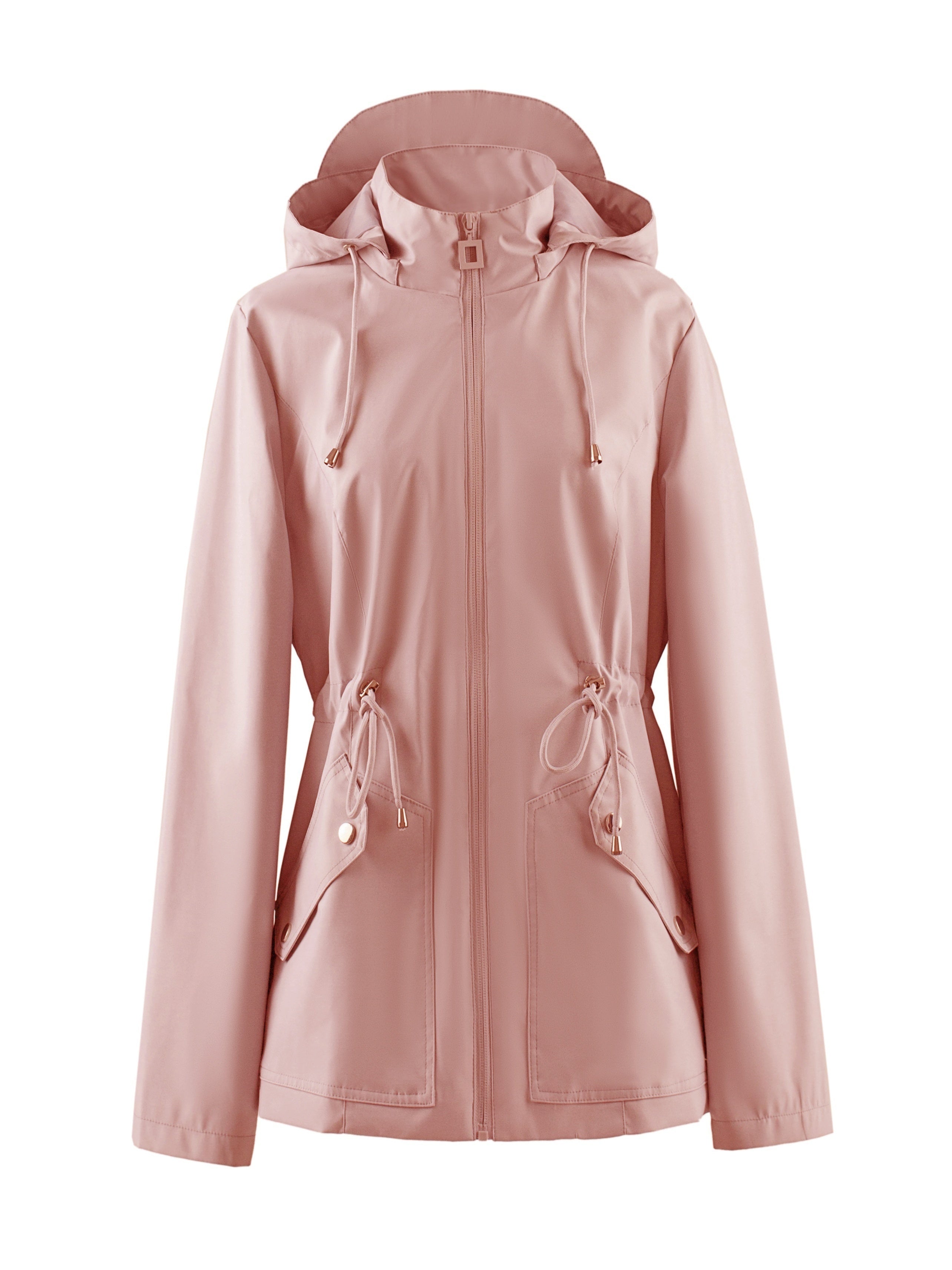 Waterproof Tailored Jacket with Hood for Spring and Autumn