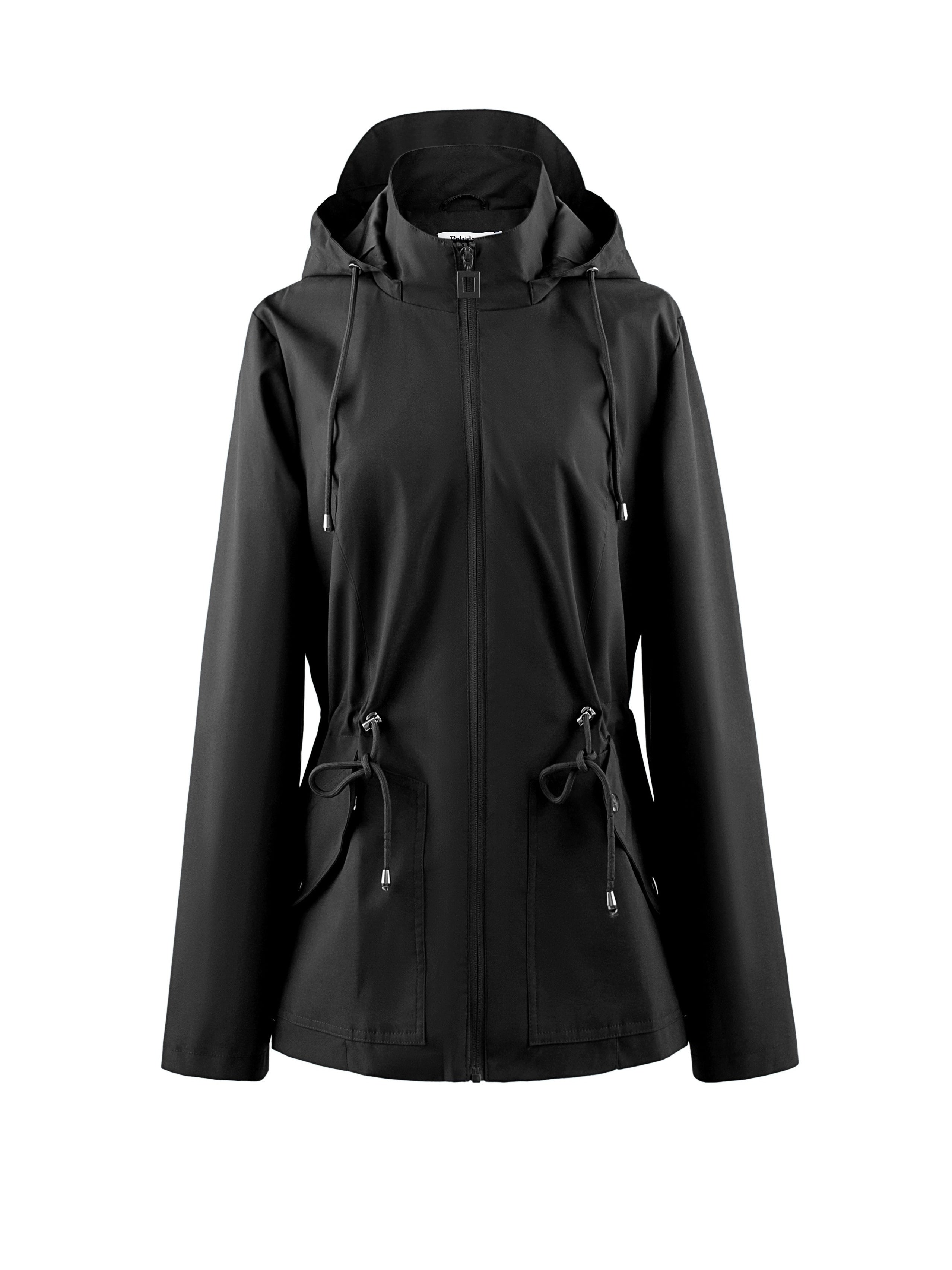 Waterproof Tailored Jacket with Hood for Spring and Autumn