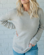 Solid Color Knit Sweatshirt