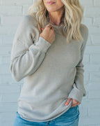 Solid Color Knit Sweatshirt