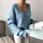 Cozy V-Neck Knit Sweater