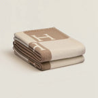 Luxurious Gold Cashmere and Wool Throw Blanket