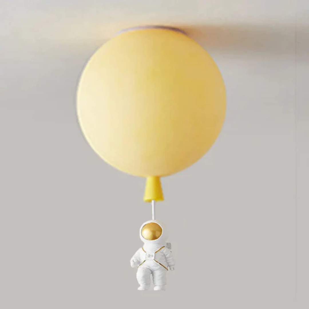 CosmoGlow Modern LED Ceiling Lamp - Moon & Astronaut Design for Kids' Rooms