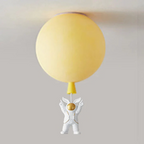 CosmoGlow Modern LED Ceiling Lamp - Moon & Astronaut Design for Kids' Rooms
