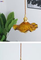 Nordic LED Pendant Light | Vibrant Glass and Copper Fixture for Bedroom, Living Room, and Bar
