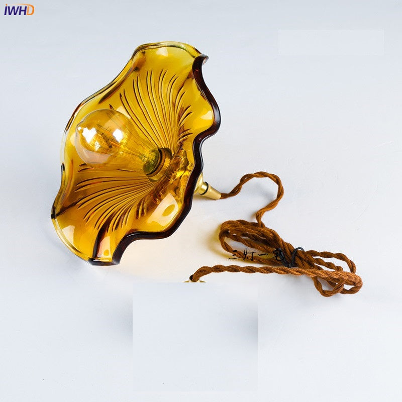 Nordic LED Pendant Light | Vibrant Glass and Copper Fixture for Bedroom, Living Room, and Bar