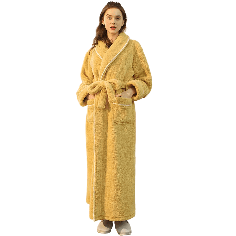 Cozy Fleece Bathrobe with Adjustable Tie Belt