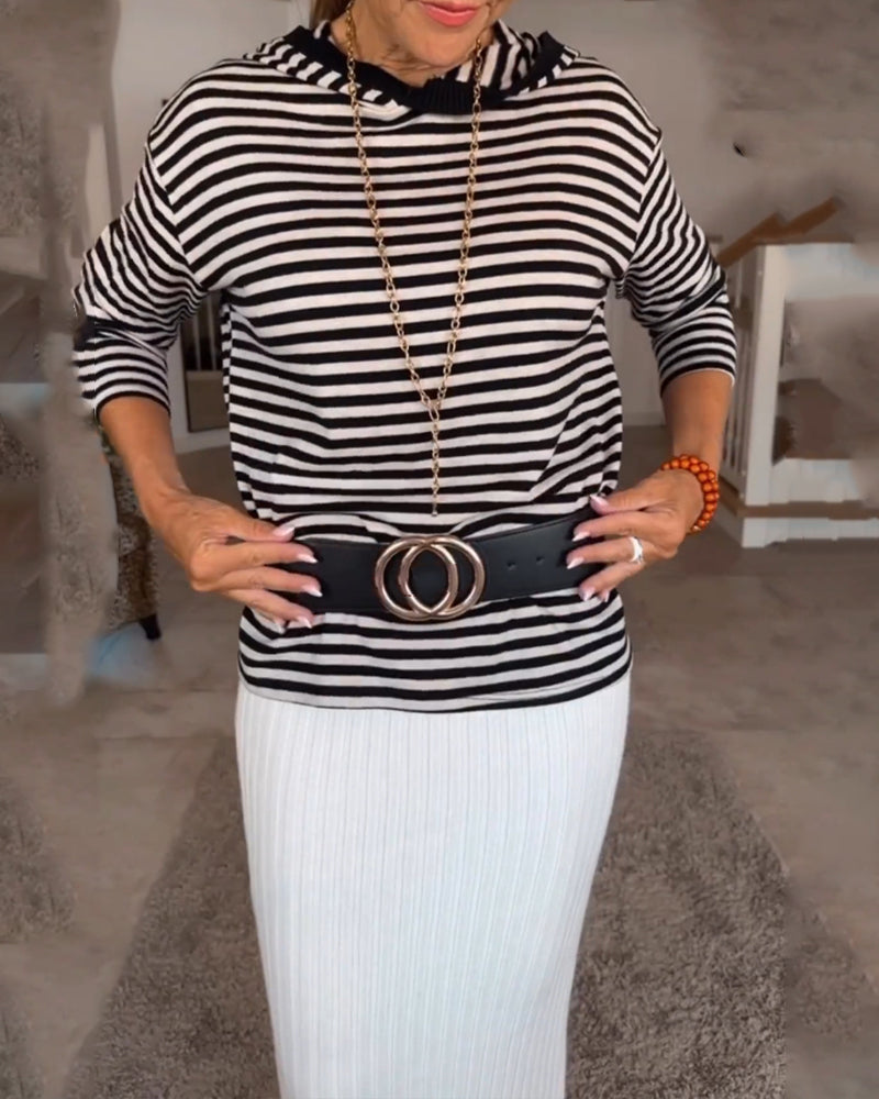 Striped Knit Pullover