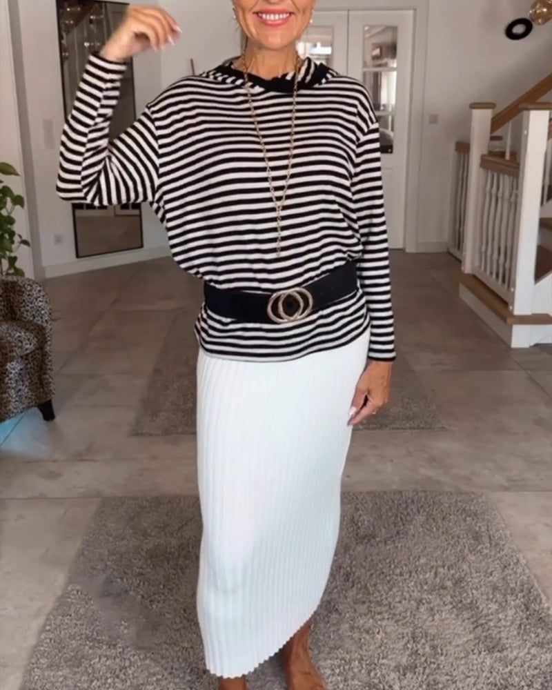 Striped Knit Pullover