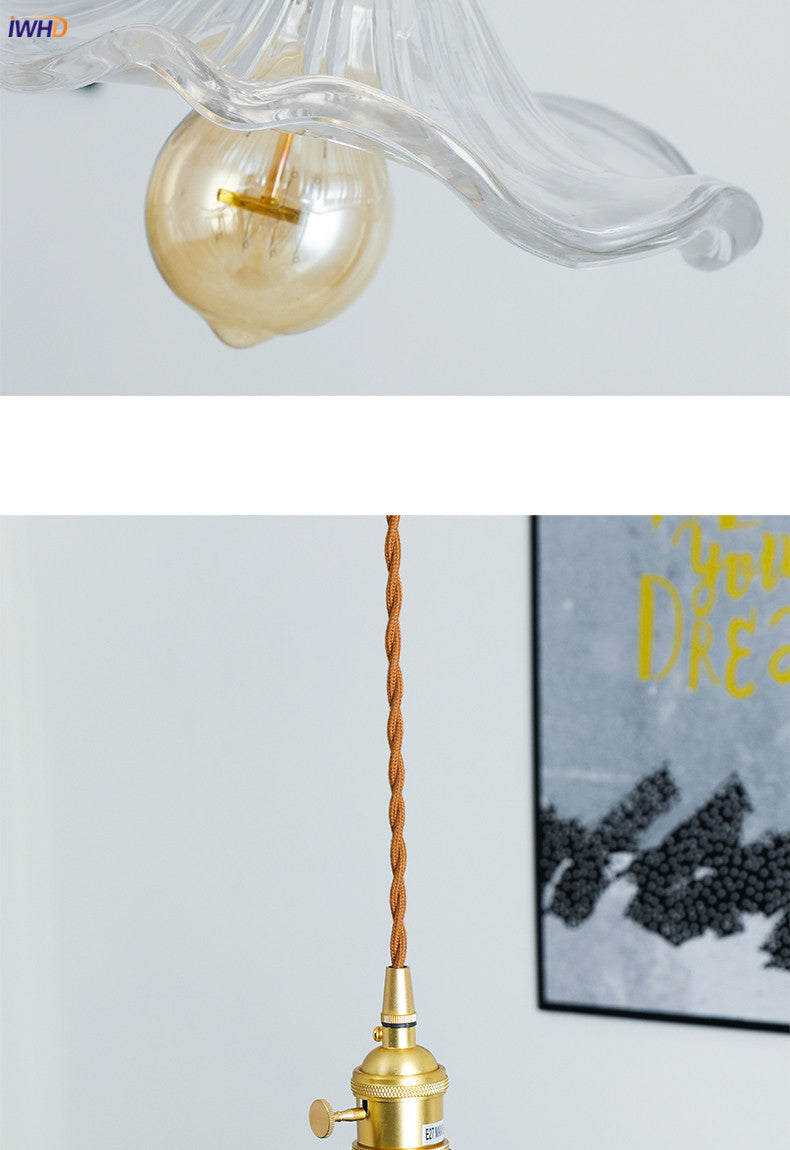 Nordic LED Pendant Light | Vibrant Glass and Copper Fixture for Bedroom, Living Room, and Bar