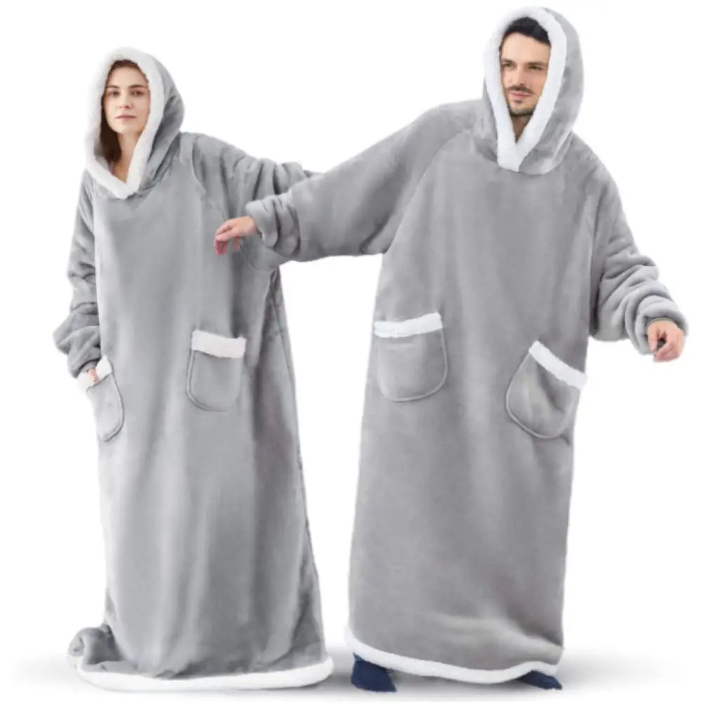 Oversized Sleeved Blanket Robe with Head Opening