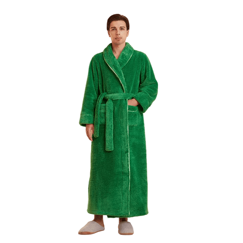 Cozy Fleece Bathrobe with Adjustable Tie Belt