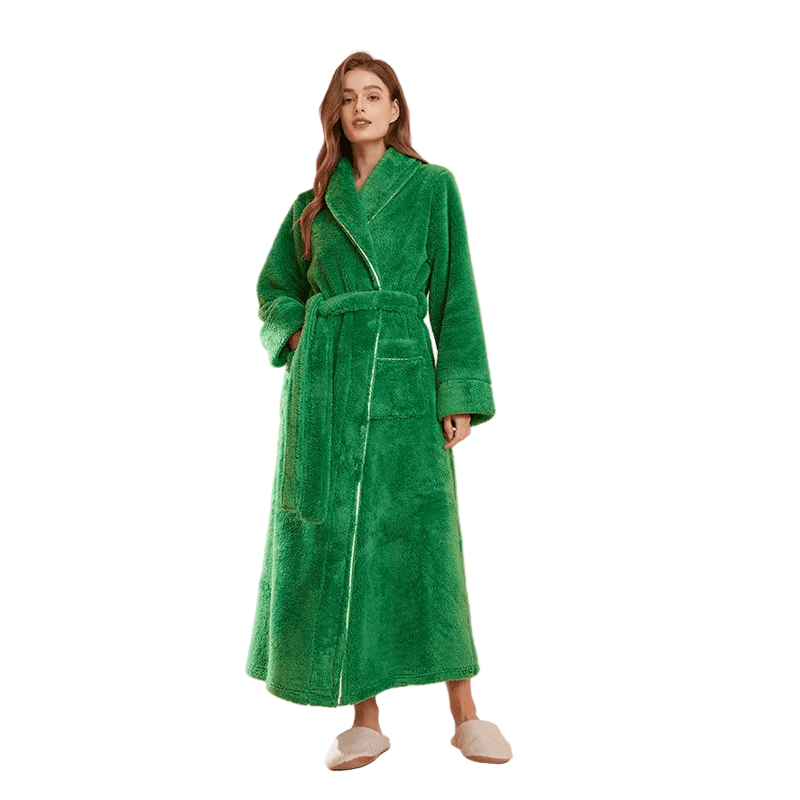 Cozy Fleece Bathrobe with Adjustable Tie Belt