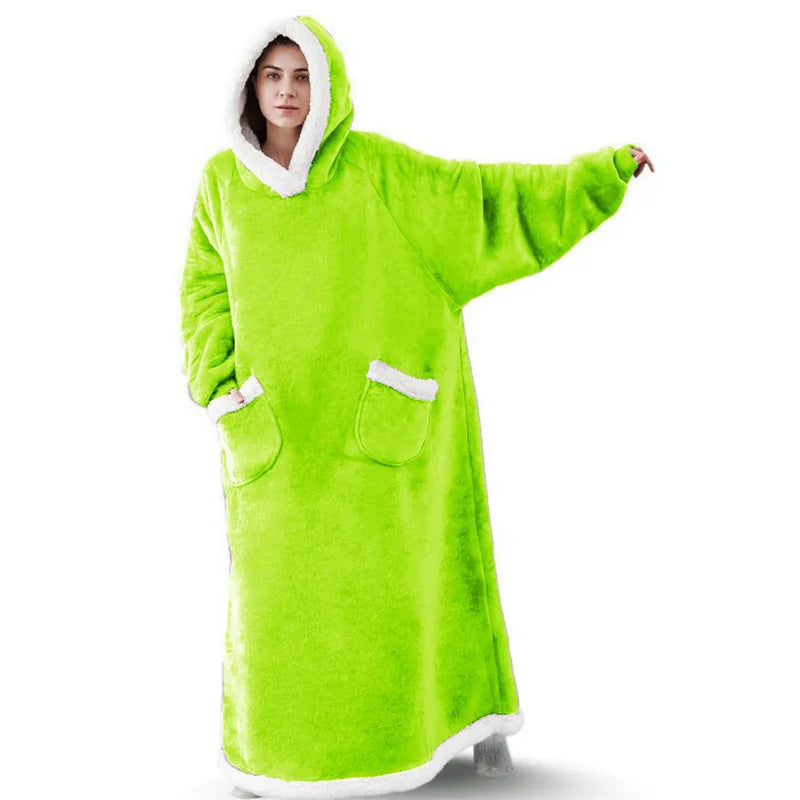 Oversized Sleeved Blanket Robe with Head Opening