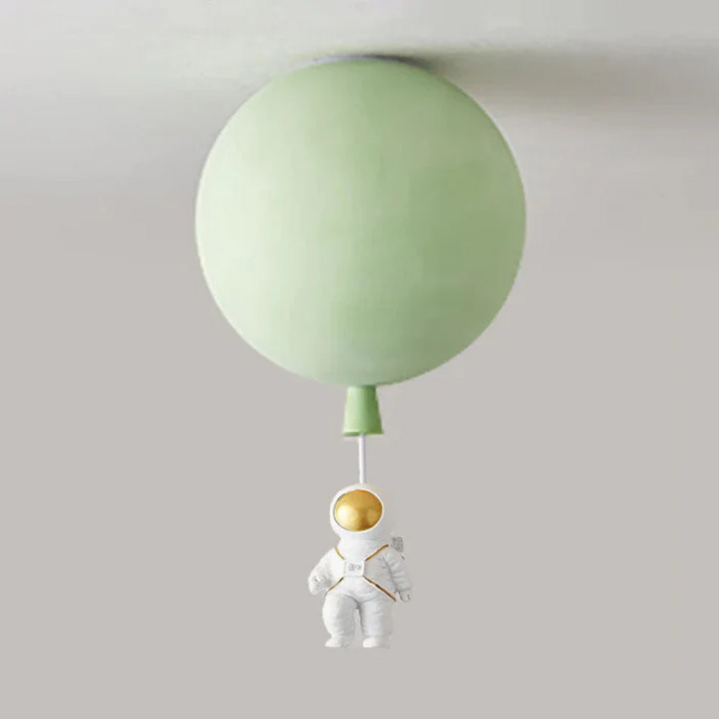 CosmoGlow Modern LED Ceiling Lamp - Moon & Astronaut Design for Kids' Rooms