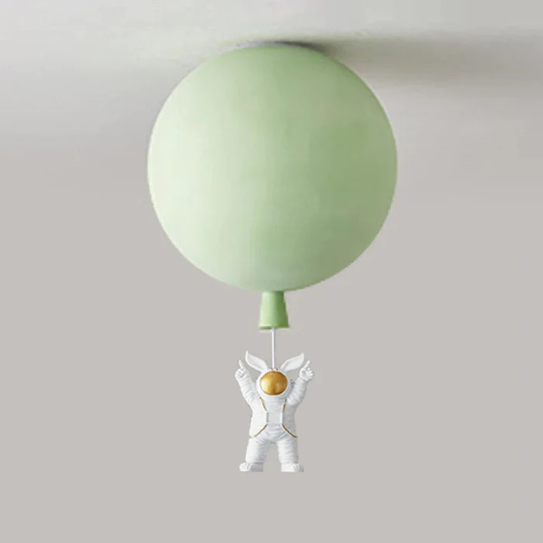 CosmoGlow Modern LED Ceiling Lamp - Moon & Astronaut Design for Kids' Rooms