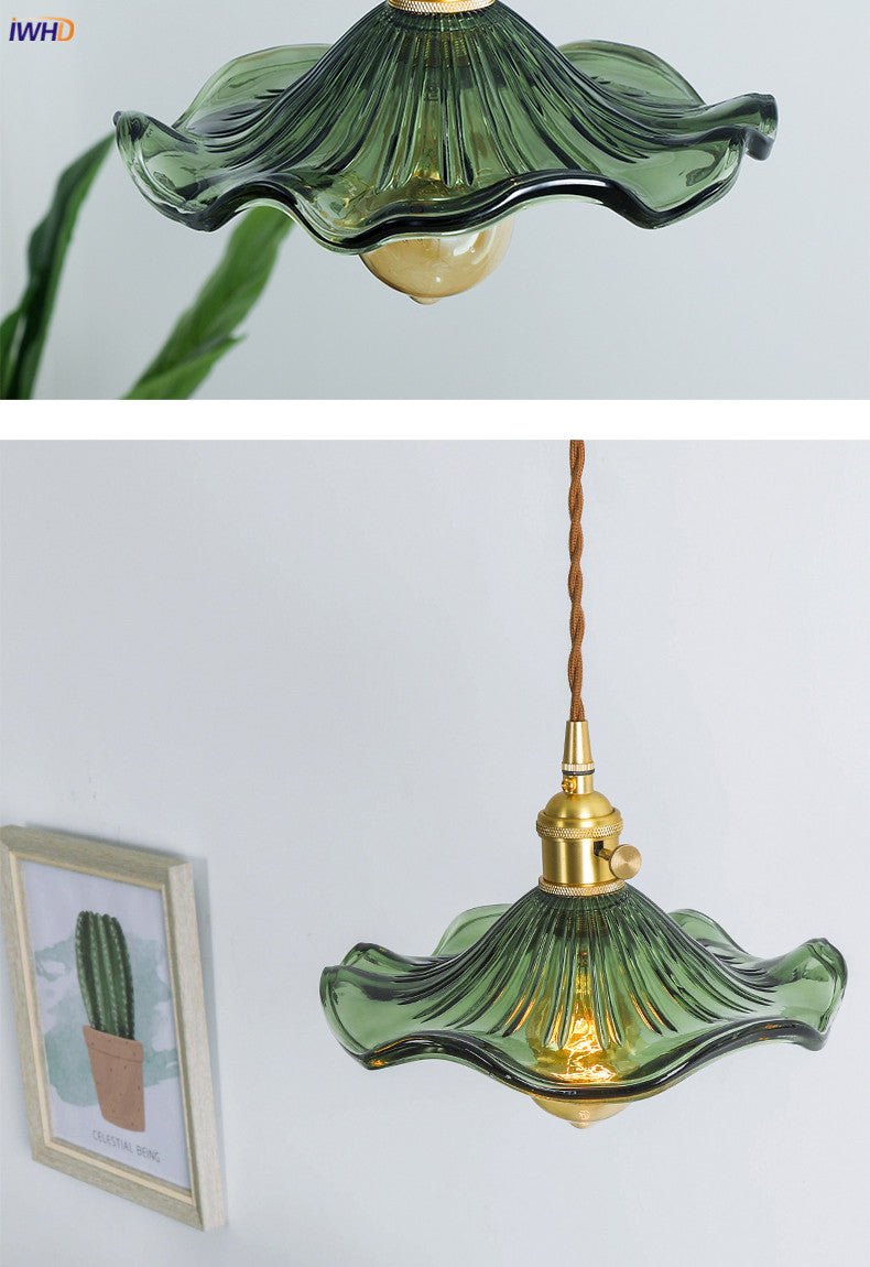 Nordic LED Pendant Light | Vibrant Glass and Copper Fixture for Bedroom, Living Room, and Bar