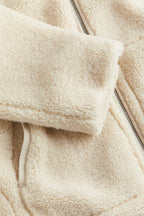 Women's Oversized Teddy Coat with Zip and High Collar for Winter