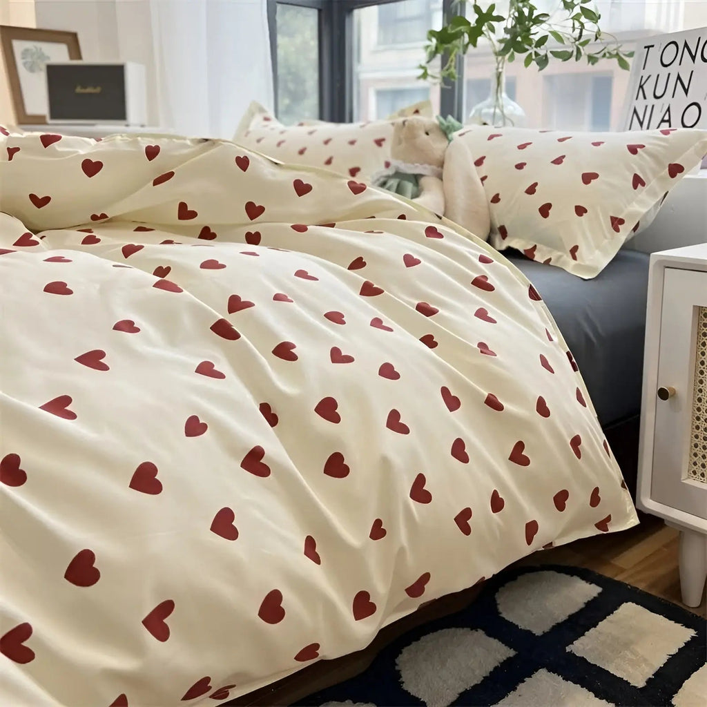 LoveLuxe Heart Print Bedding Set