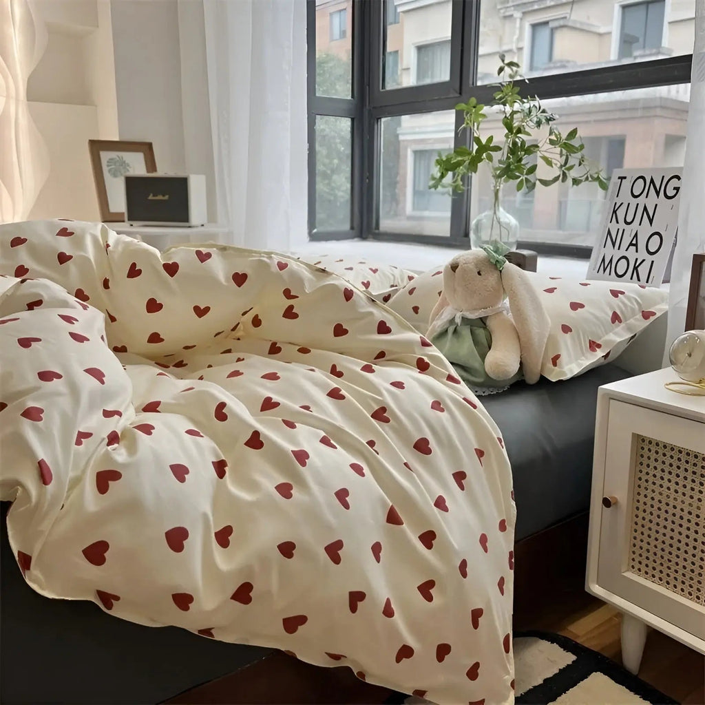 LoveLuxe Heart Print Bedding Set