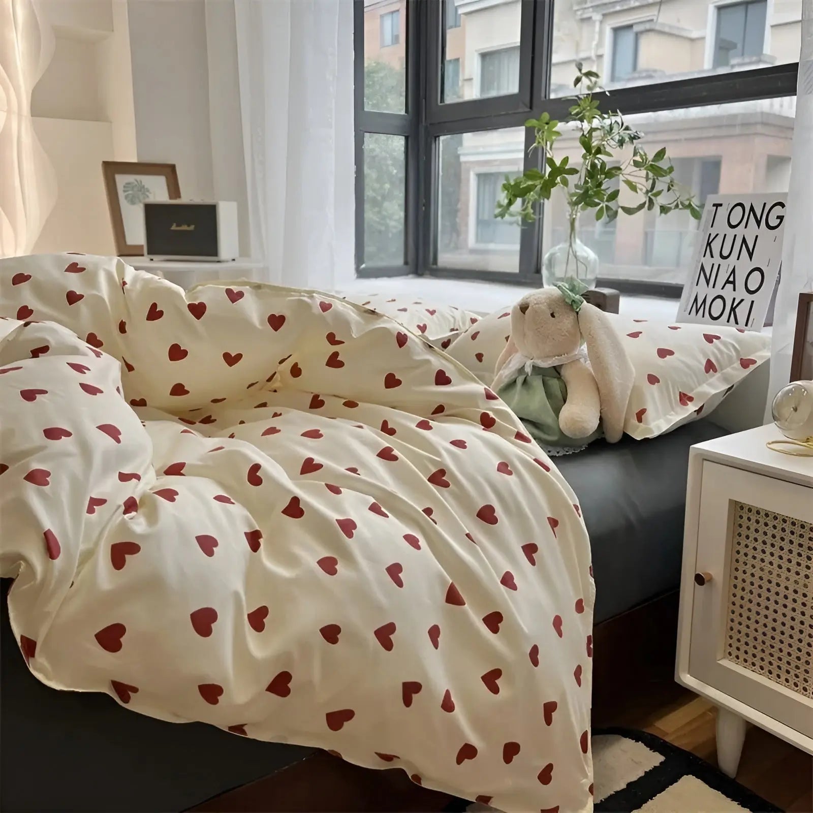 LoveLuxe Heart Print Bedding Set